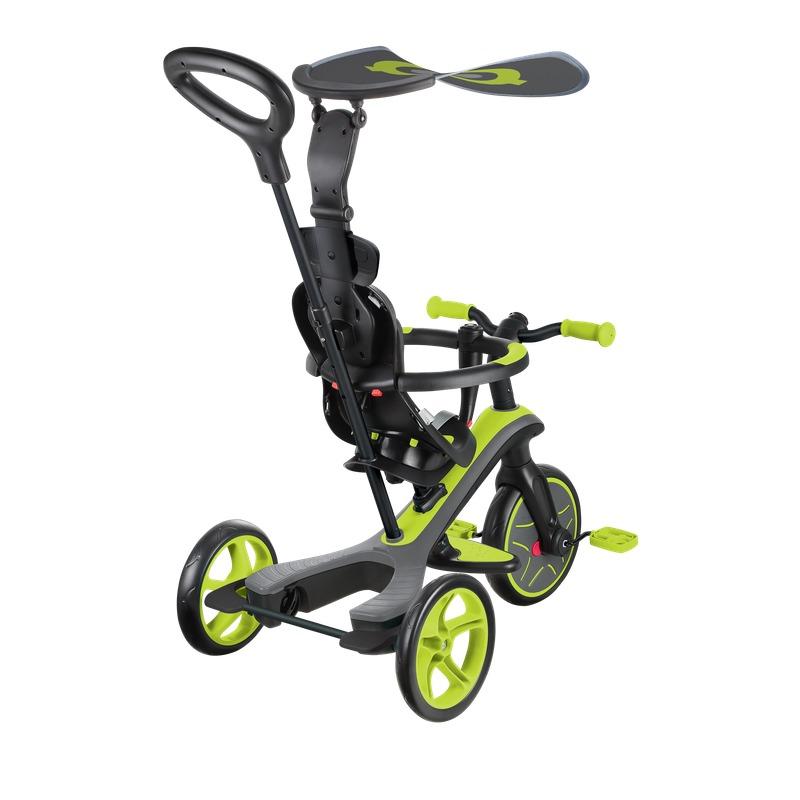 Globber Explorer Trike 4-in-1 Convertible Kids Tricycle – Lime Green