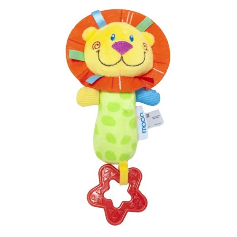 Moon Soft Plush Rattle with Squeak and Teething Sounds
