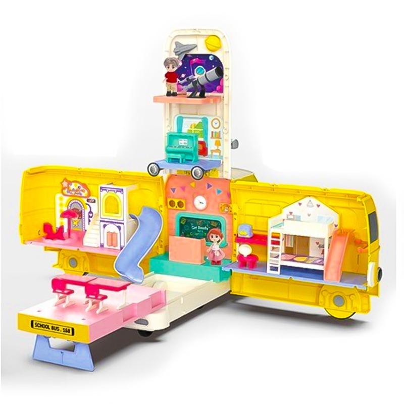 School Bus 2 In 1 Playset