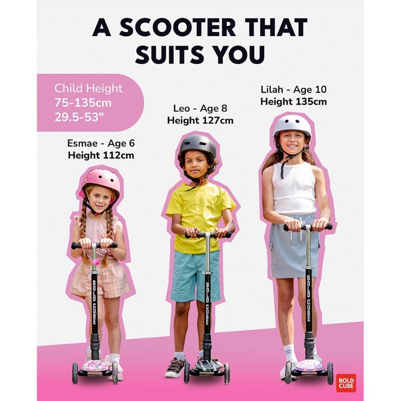 BOLDCUBE 3 Wheel Scooter Big Fold Kitty Love