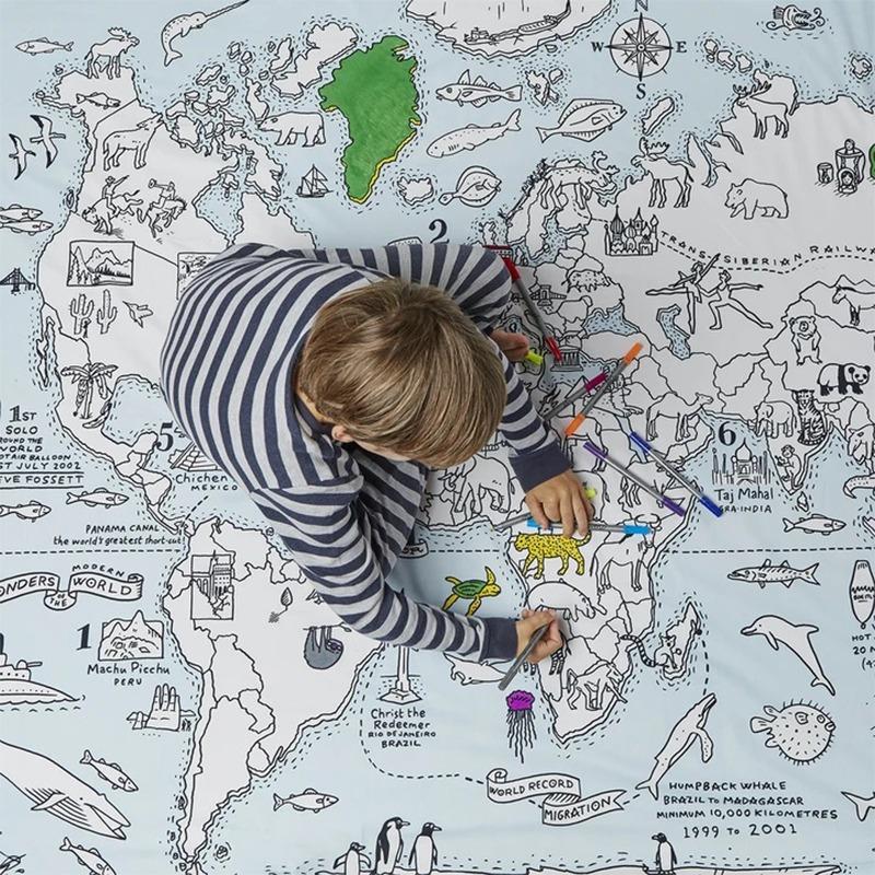 World Map Duvet Cover and PillowCase