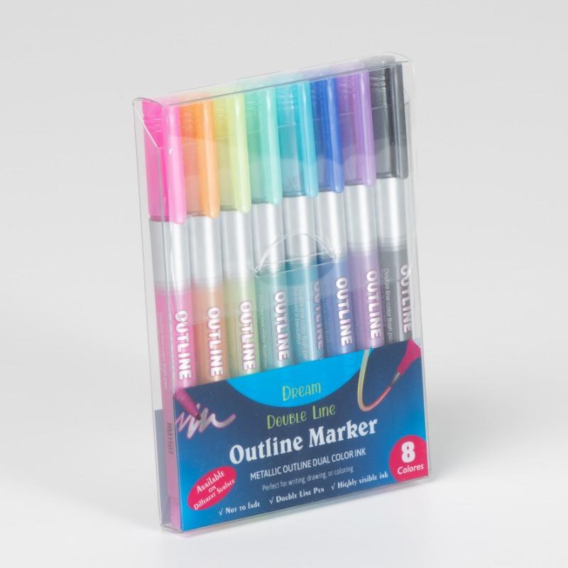 Double Line Outline Maker Acrylic 8 Color For Kids