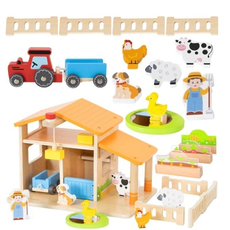 Viga Wooden Farmhouse with Garden and Tractor - 21 Pieces