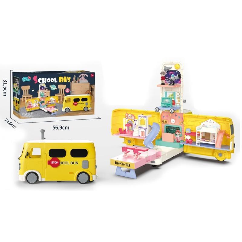 School Bus 2 In 1 Playset