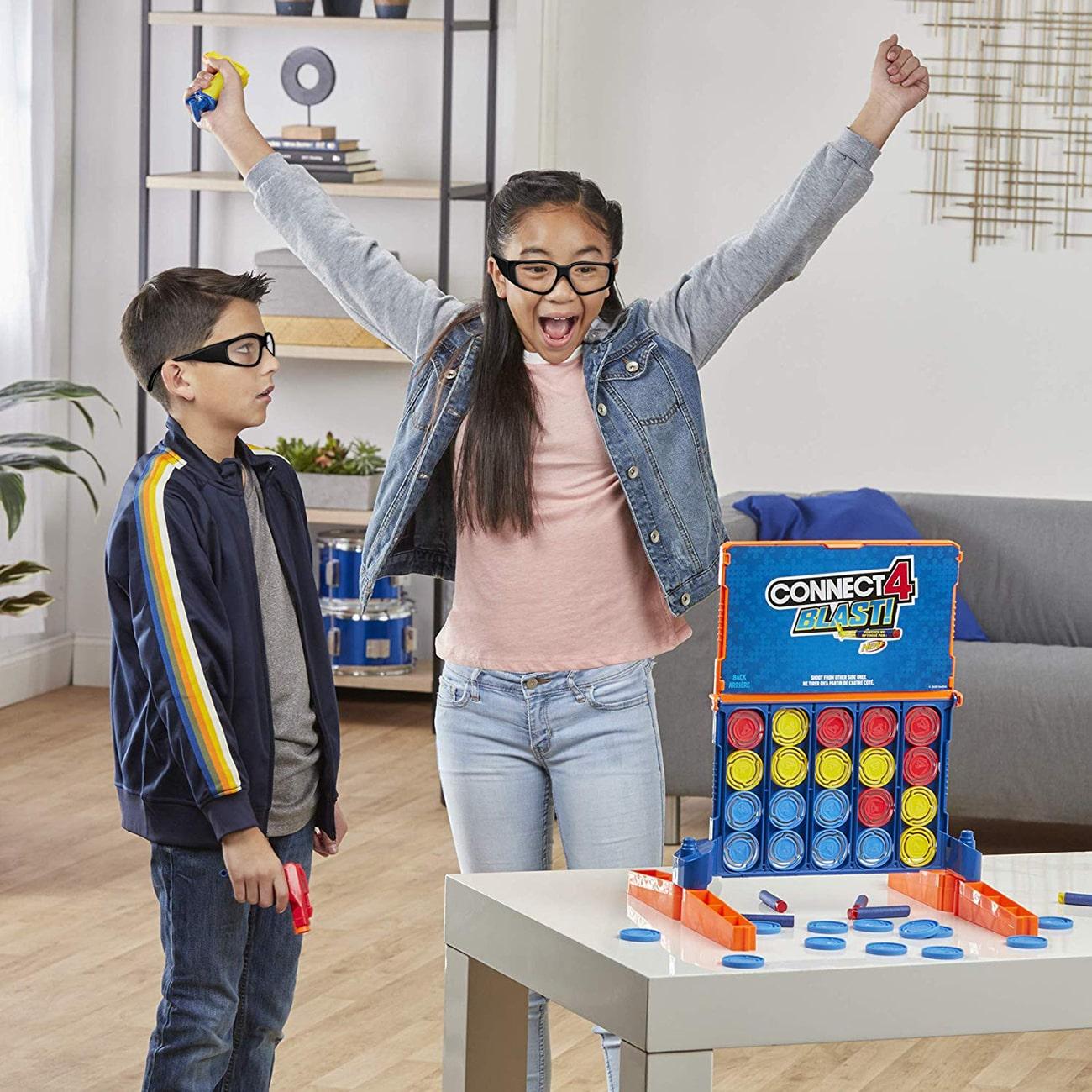 Gaming Connect 4 Blast Game With Nerf Blasters Darts