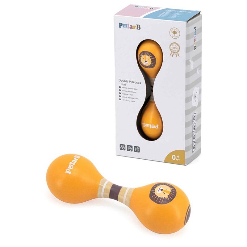 VIGA PolarB Children's Wooden Maracas - Orange
