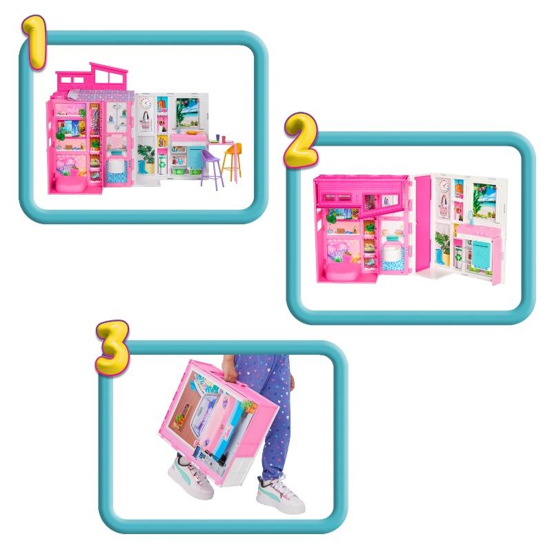 Barbie Dollhouse Playset with 4 Play Areas and 11 Decor Accessories