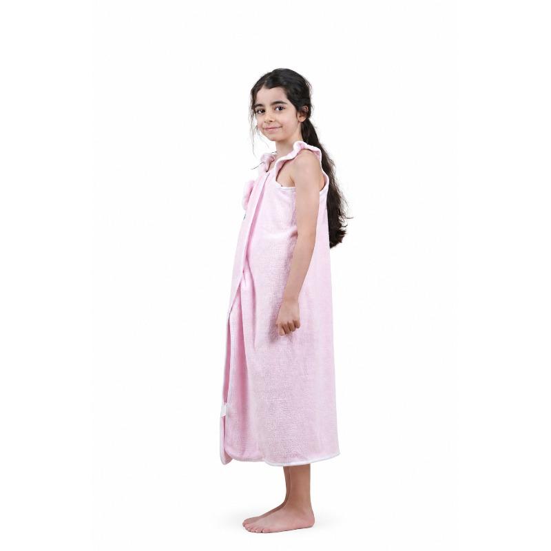 Kids Microfiber Bath Wrap Towel Pink Bunny