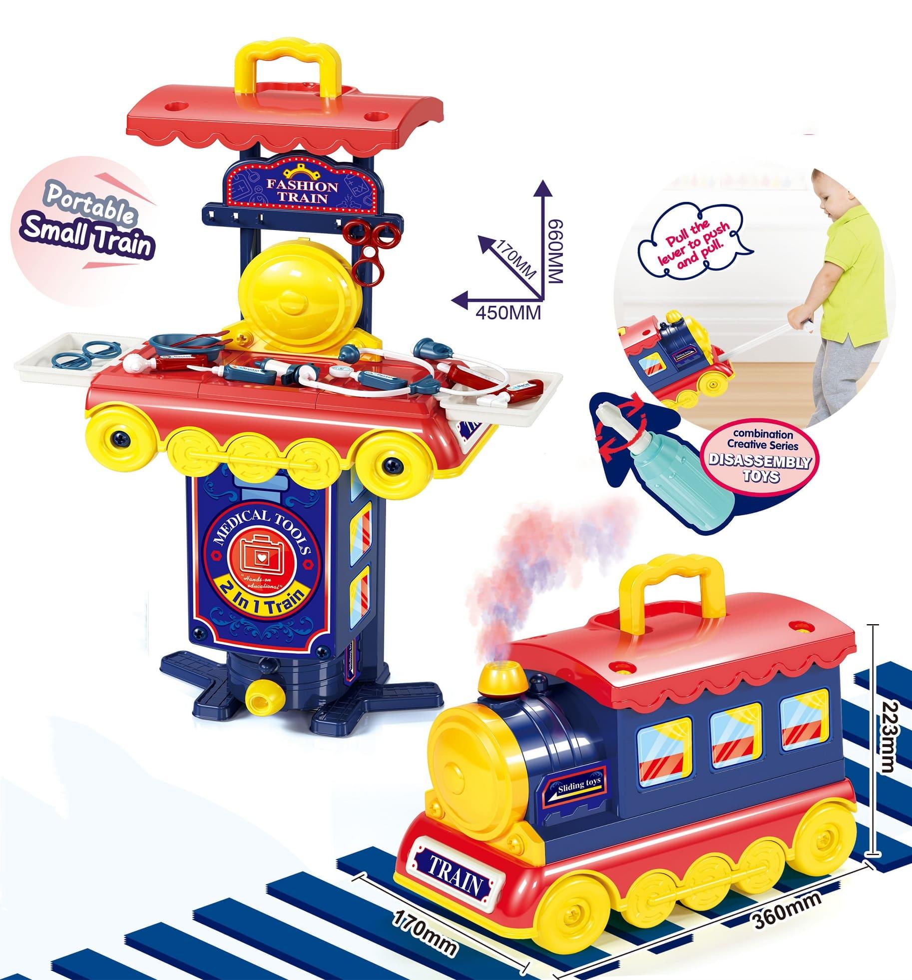 2 In 1 Medical Playset Train - 52 Pcs