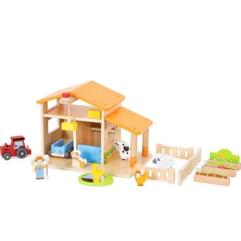 Viga Wooden Farmhouse with Garden and Tractor - 21 Pieces