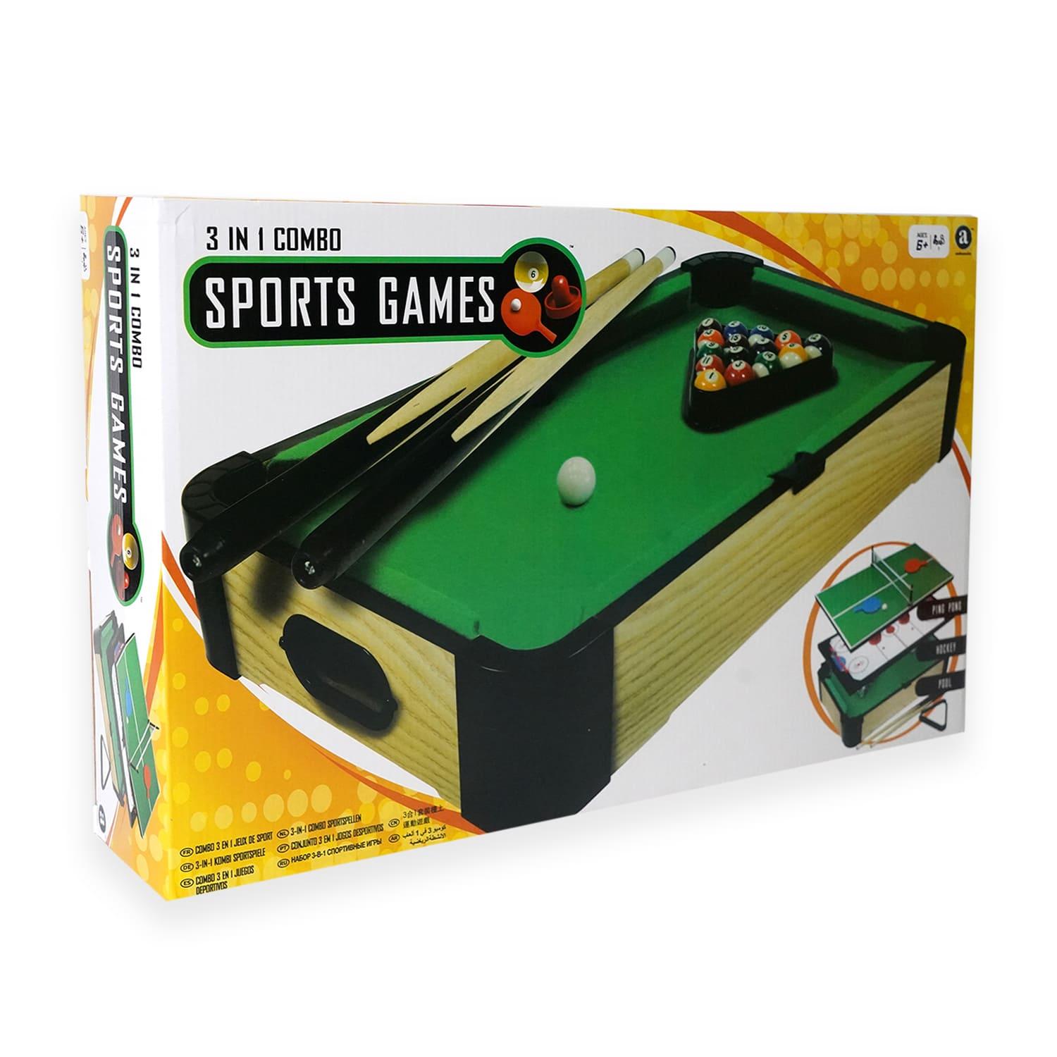 Pool Merchant Ambassador 3 In 1 Tabletop Hockey And Ping Pong