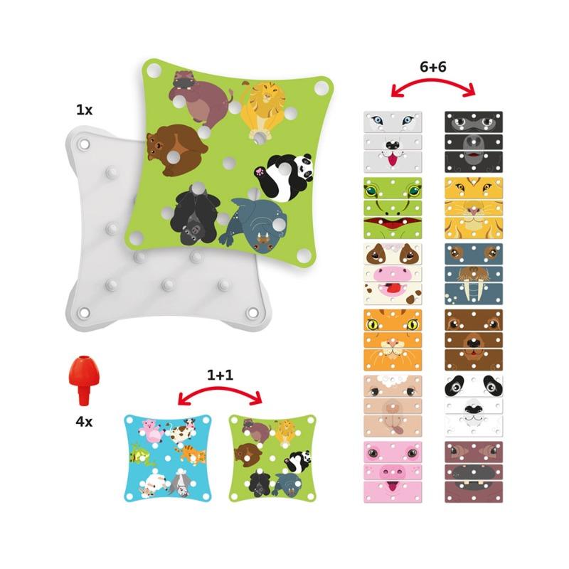 Quercetti Guess the Animal Face Puzzle Playset