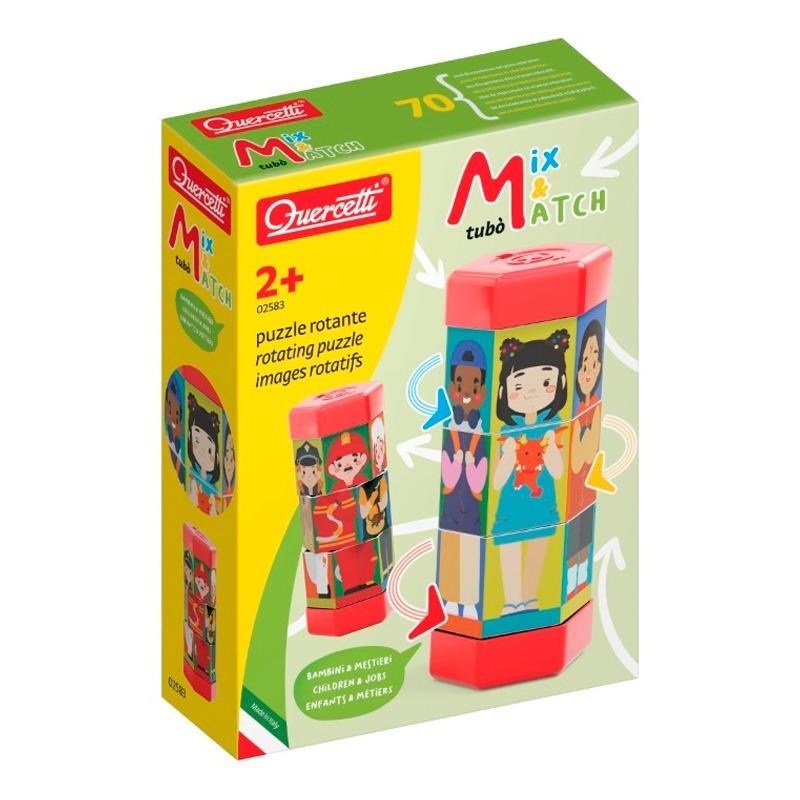 Quercetti Mix & Match Children And Jobs Rotating Puzzle