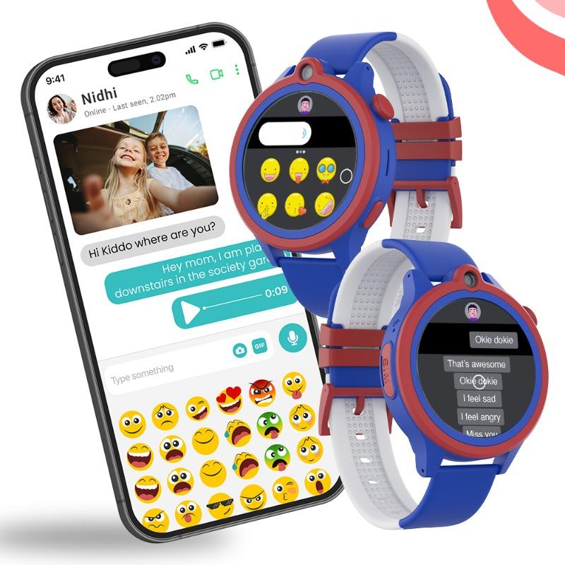 WatchOut Next-Gen+ Kids Phone Smartwatch with GPS Tracking, Heart Rate, Fever Alert, 4G Sim Enabled, Audio-Video Call, Convirtible Air Tag, Changeable Dial Ring, SOS & Parental Lock (Captain Blue)