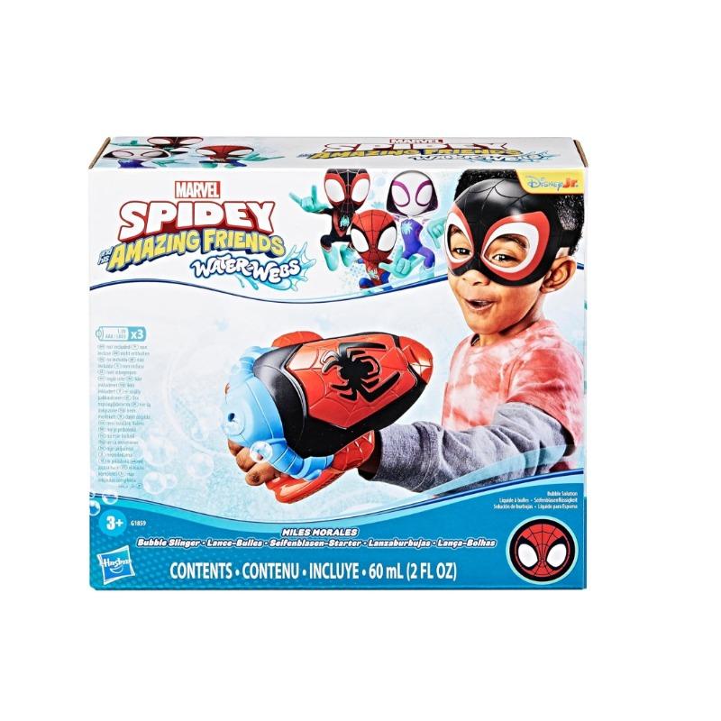 Marvel Spidey Water Webs Miles Spin Morales Electronic Bubble Toys