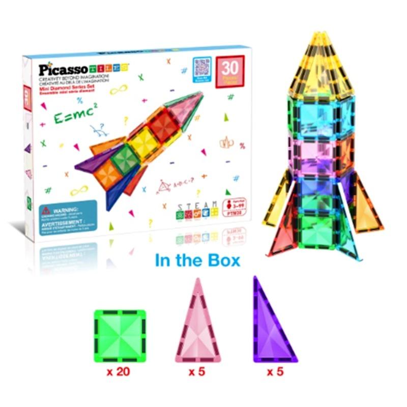 PicassoTiles Magnetic Building Set - 30 Piece