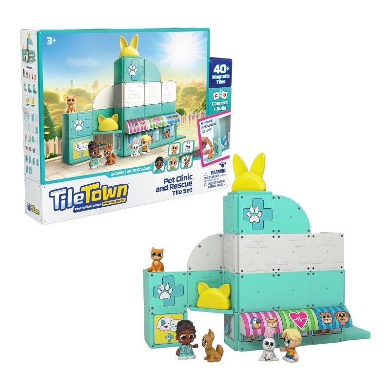 Tile Town Pet Clinic and Rescue Magnetic Tile Set