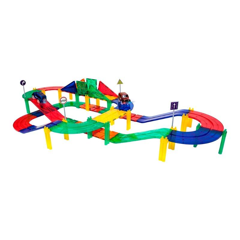 Picasso Tiles - 50 Piece Race Track Building Blocks