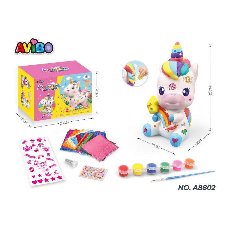 AVIBO DIY Unicorn Spotted and Painted Savings Bank