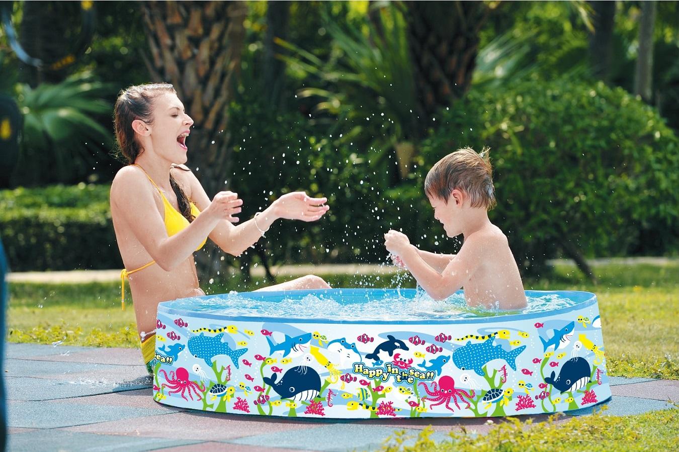 Sun Club Sea Animals Wall Swimming Pool - 120 Cm