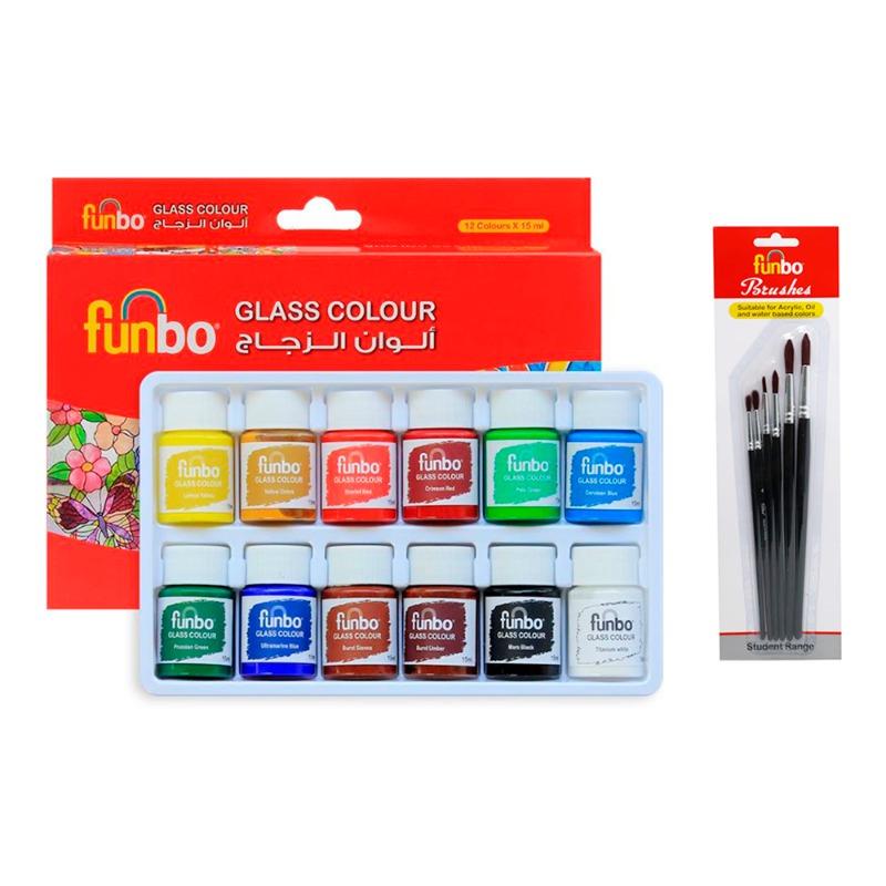 Funbo Glass Color with Brushes Bundle