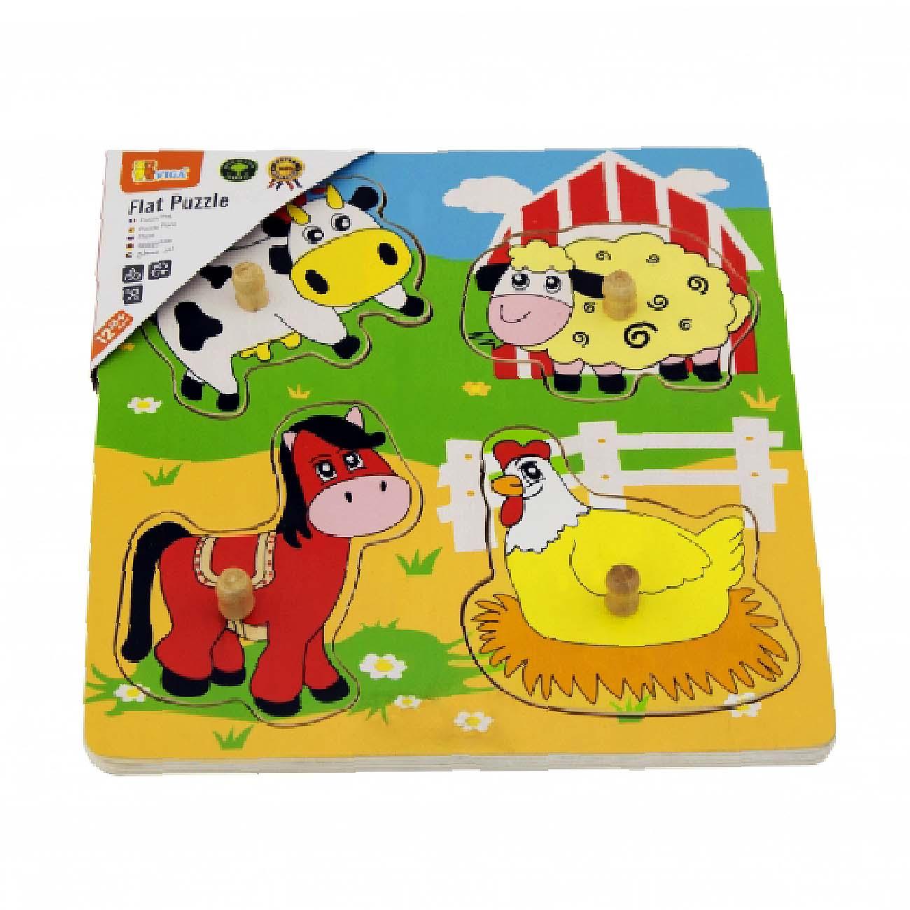 VIGA Flat Puzzle Farm Animals