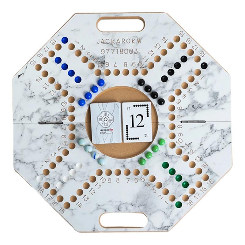 Jackaro for 4 Players Eight Ribs and Numbered Marble Board - 4 Players