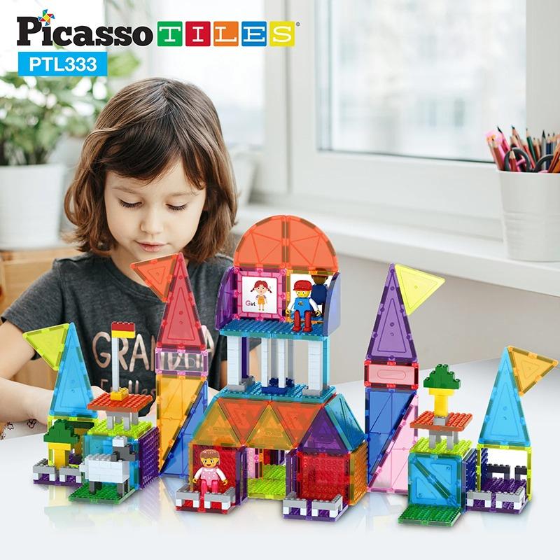 PicassoTiles Magnetic Building Set - 333 Piece