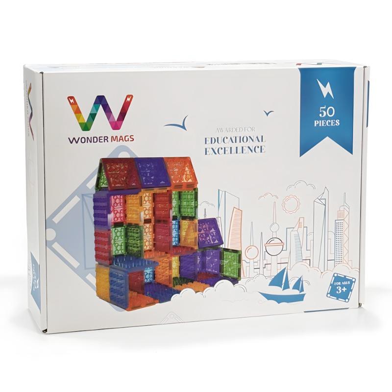 WonderMags Magnetic Tiles - 50 Pcs