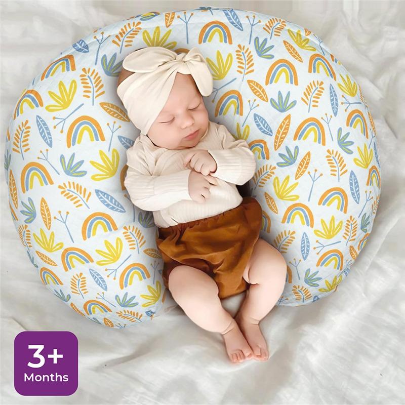 Moon - Portable Breast Feeding Pillow w/ Zippered Cover- Rainbow