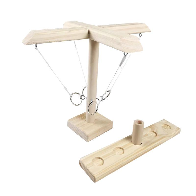 Wooden Ring Toss 4 Players Light Color
