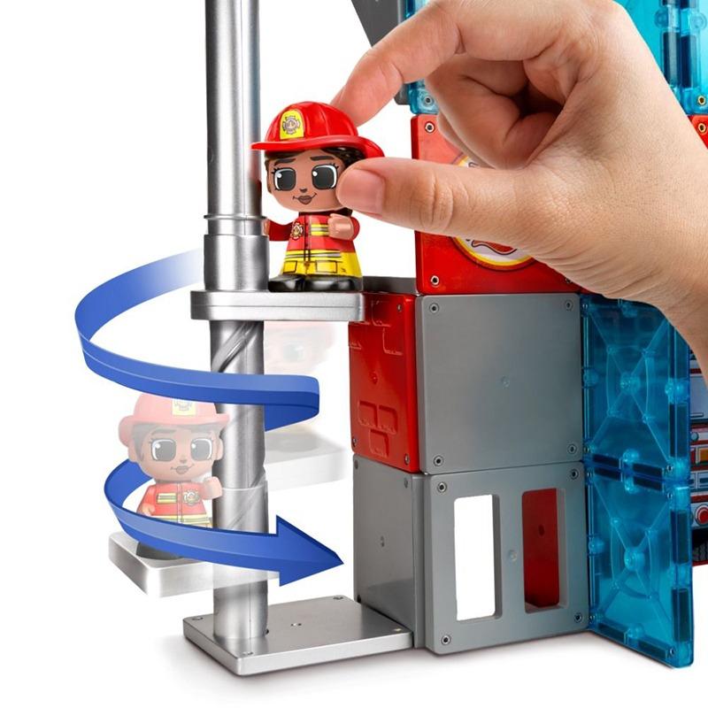 Tile Town Fire Station Magnetic Tile Playset