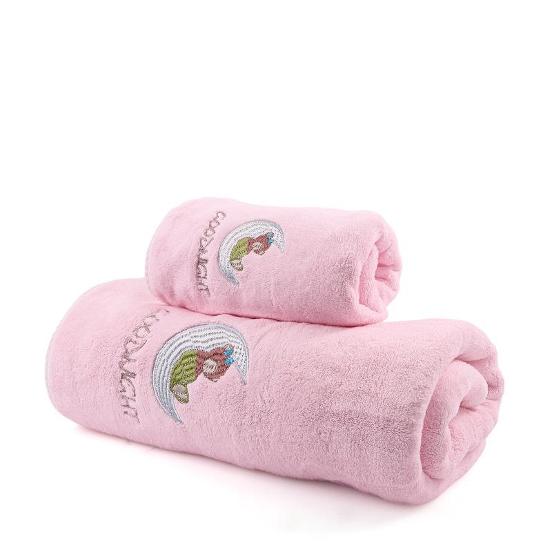 Kids Microfiber Towel Set 2 Pieces Pink