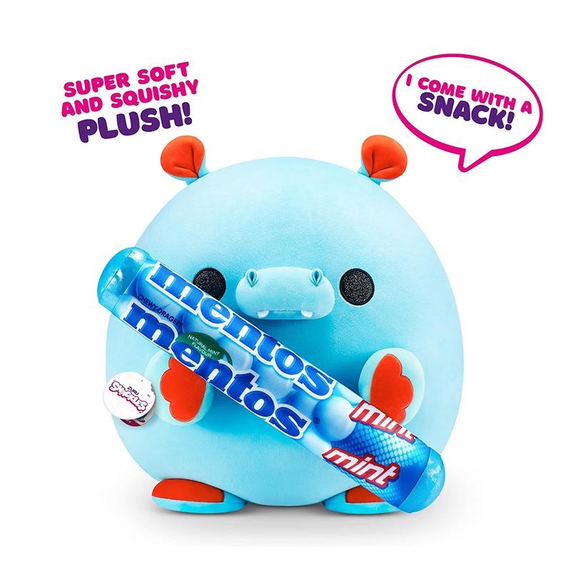 Snackles Medium - Hippo Holding Plush Mentos Mint Flavour