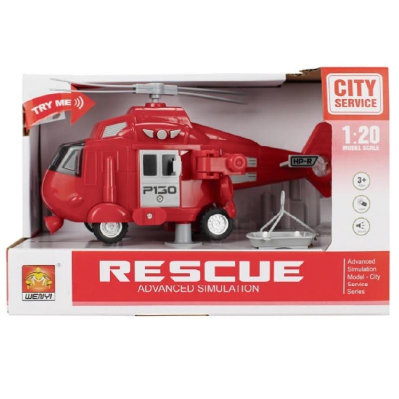 Wenyi 1:23 Firefighter Helicopter - Red