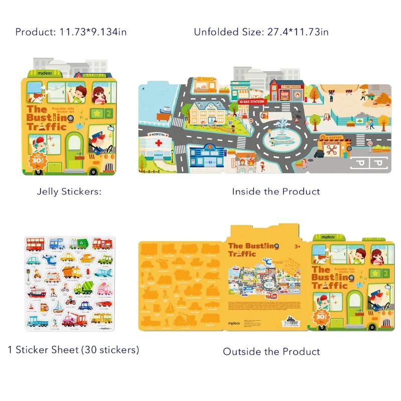 Mideer Reusable Jelly Sticker Set – The Bustling Traffic