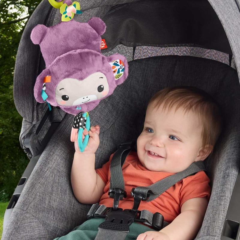 Fisher Price Sing and Go Purple Monkey Stroller Toy