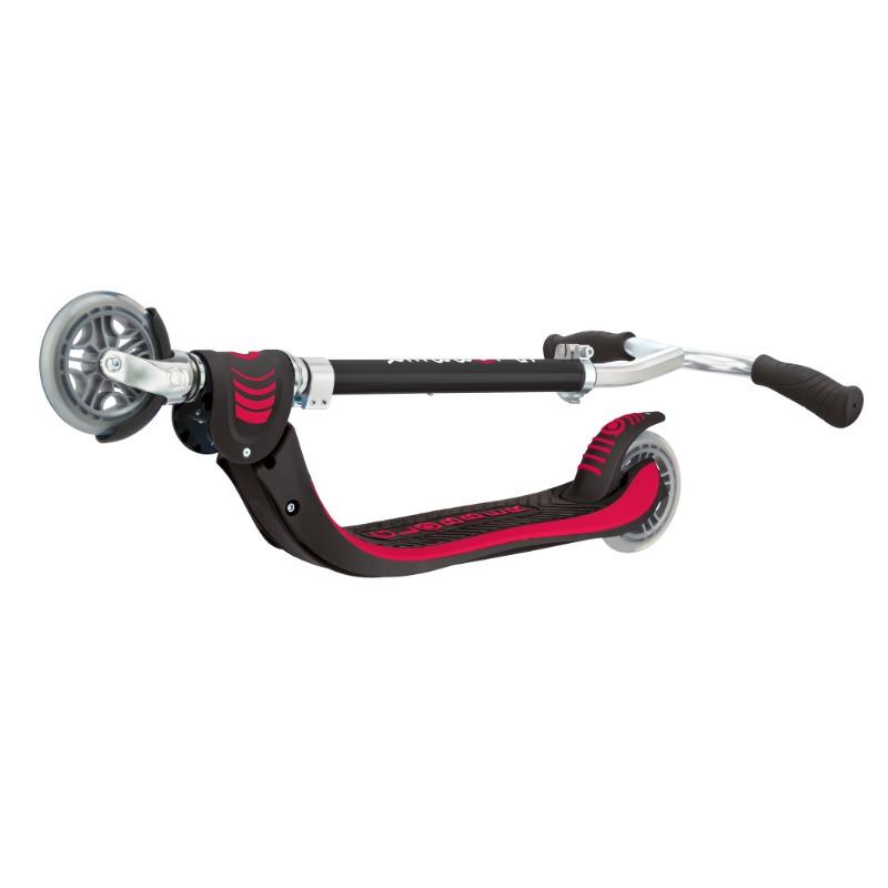 Globber Flow 125 Foldable Kick Scooter Adjustable Lightweight Scooter for Kids Black