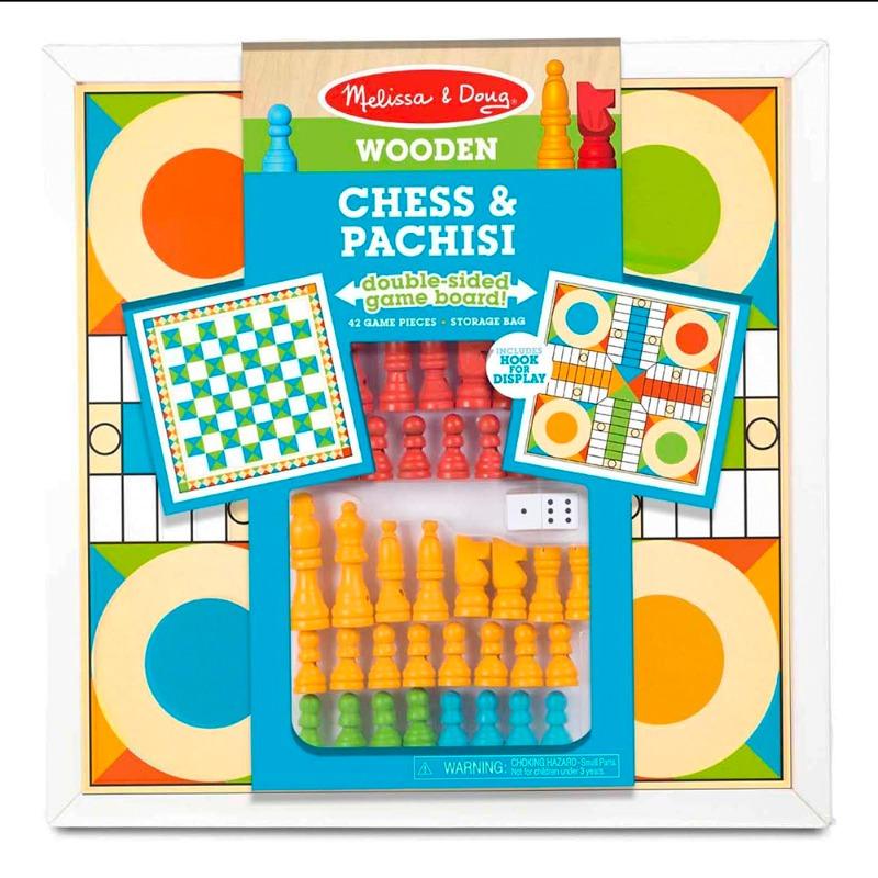 Melissa And Doug Wooden Chess And Pachisi