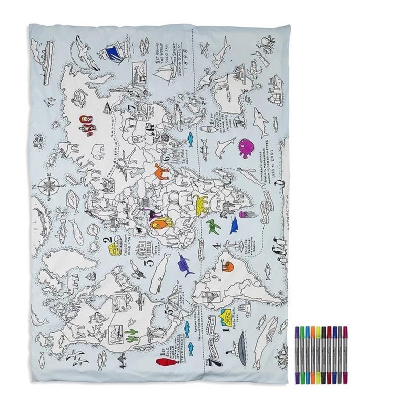 World Map Duvet Cover and PillowCase
