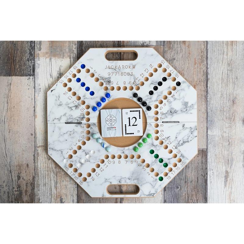 Jackaro for 4 Players Eight Ribs and Numbered Marble Board - 4 Players