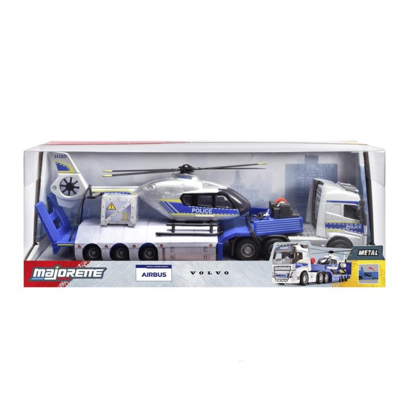 Die-Cast Police Truck & Helicopter Set