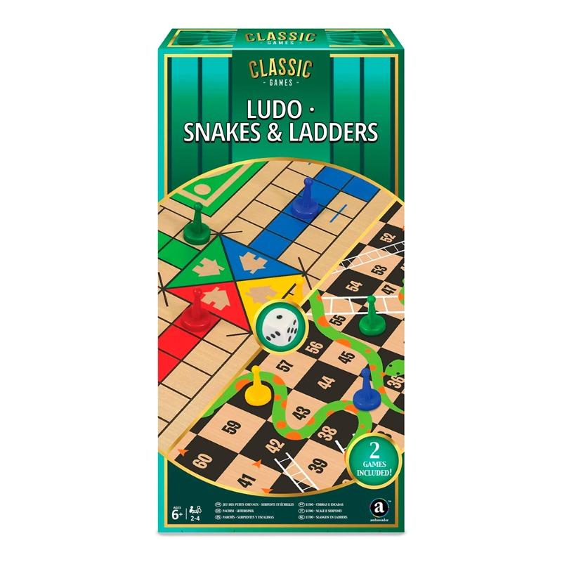 Merchant Ambassador Classic Games 2-in-1 Ludo, Snakes & Ladders