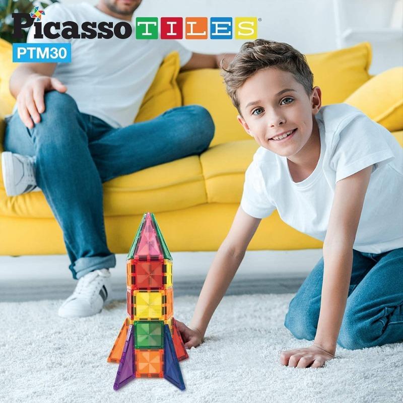 PicassoTiles Magnetic Building Set - 30 Piece