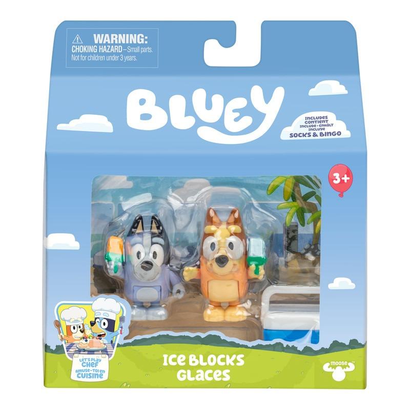 Bluey S13 Lets Play Chef Figure 2pk Ice Blocks Bingo & Socks
