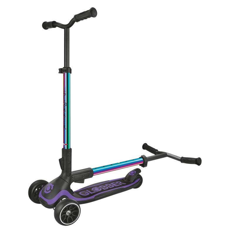 Globber Ultimum Premium Kids Scooter Foldable Adjustable 3 Wheel Ride On Neo Chrome Edition