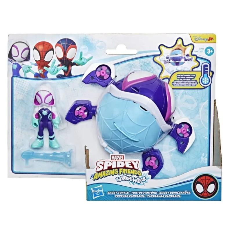Marvel Spidey and His Amazing Friends – Water-Webs Ghost Turtle Submarine & Action Figure - 3-Inch