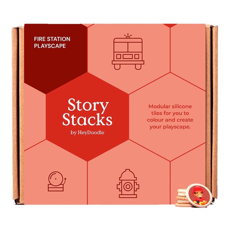 HeyDoodle Story Stacks Fire Station Playscape