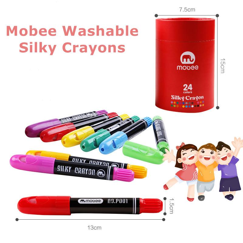Mobee Washable Silky Crayons - 24 Colours