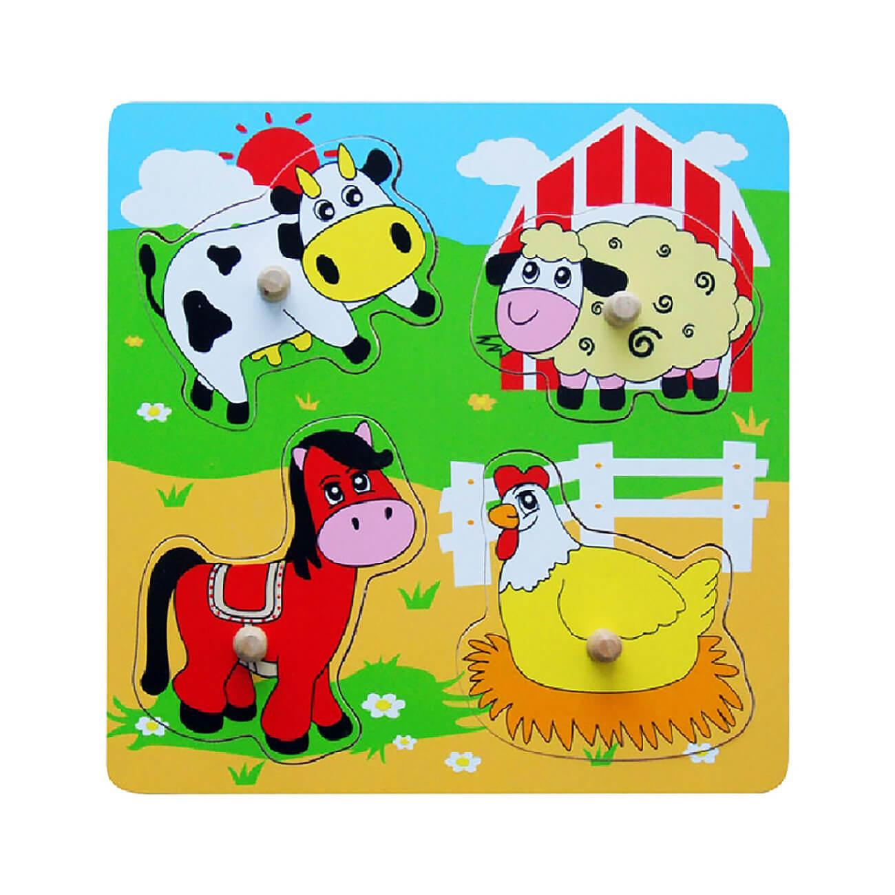 VIGA Flat Puzzle Farm Animals